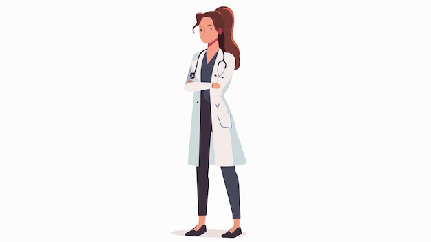 Vector stylish young medical professional in flat design vector illustration