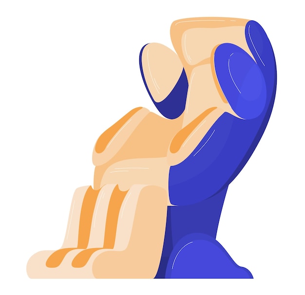 Vector stylized abstract human hand in harmony gesture blue and orange conceptual design of support and