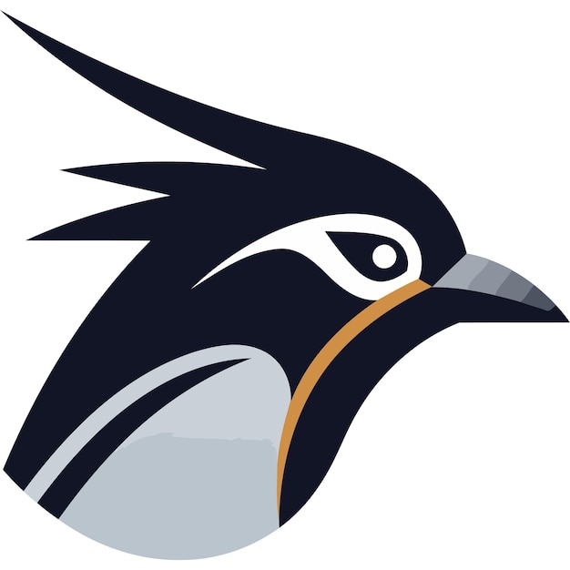 Vector a stylized bird head logo with bold lines and a striking silhouette