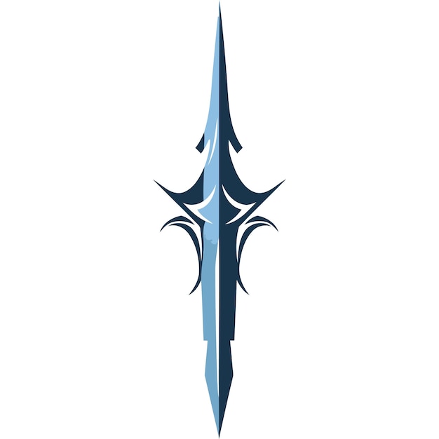 Vector stylized blue and gray sword design ideal for logos branding or gaming elements