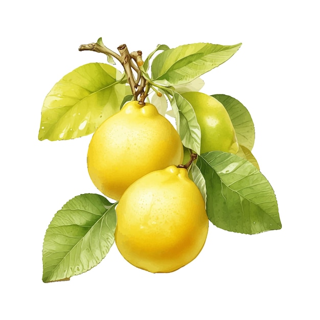 Stylized Eureka Lemon wholebody fruit Old Engraved Vector Fruit