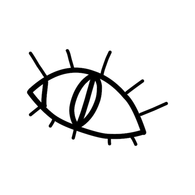 Stylized eye in doodle style on background