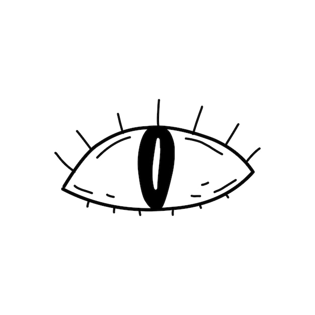 Stylized eye in doodle style on background