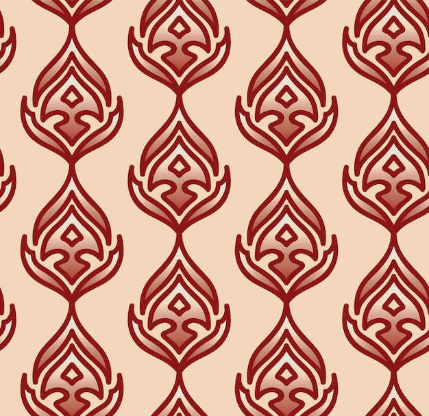 Stylized flame pattern. Suitable for curtains, wallpaper, fabric, wrapping paper.