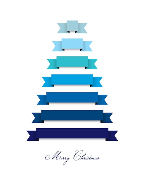 Vector stylized flat modern christmas tree 2015 ribbons decoration vector background