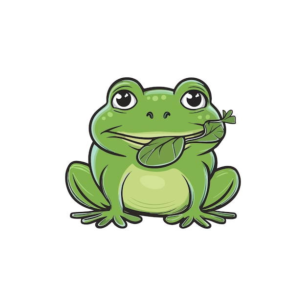 stylized frog illustrated in vector art set against a clean white background