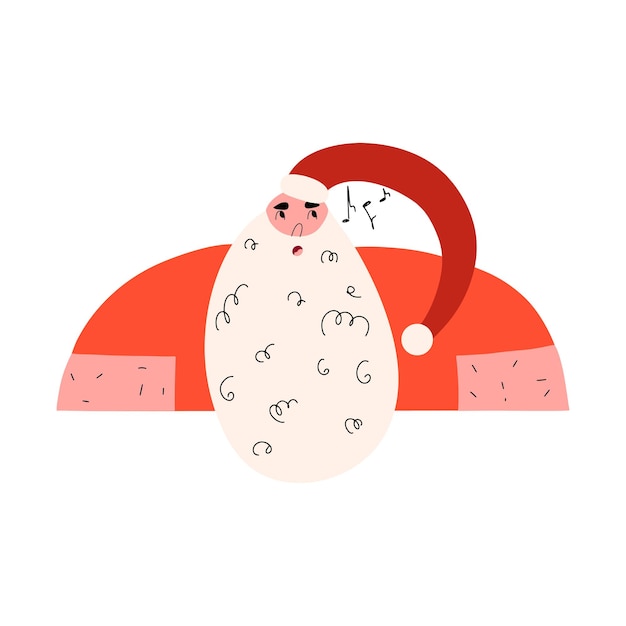 Stylized funny santa claus. Christmas illustration vector in flat style