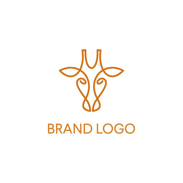 Stylized Giraffe head illustration. Vector icon tribal design