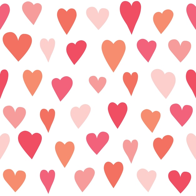 Stylized heart seamless pattern White isolated vector background wall paper