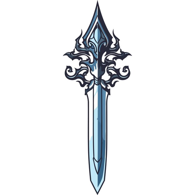 Vector a stylized intricate sword with ornate detailing perfect for fantasy gaming and logo design