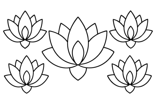 Stylized Lotus Flower Line Art Illustration Inspiration Ideas