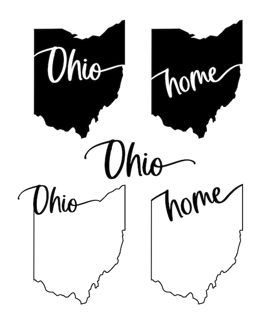 Stylized map of the US Ohio State vector illustration