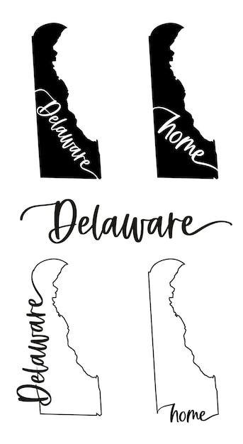 Stylized map of the US state of Delaware vector illustration