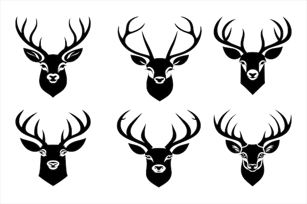 A stylized silhouette of a deer head with antlers