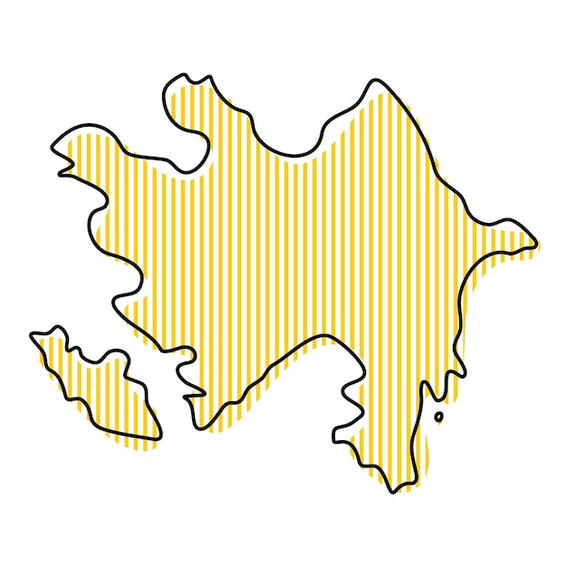 Stylized simple outline map of Azerbaijan icon