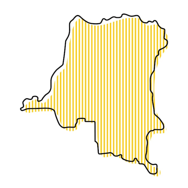 Stylized simple outline map of Democratic Republic of the Congo icon