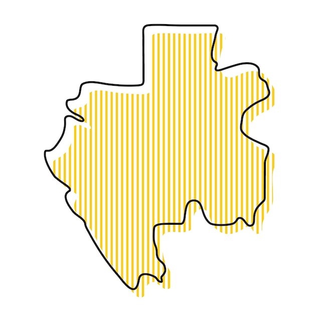 Stylized simple outline map of Gabon icon