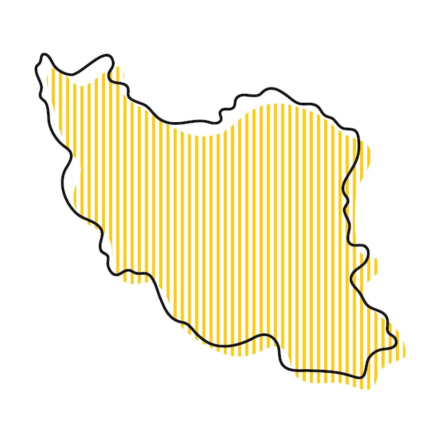 Stylized simple outline map of Iran icon