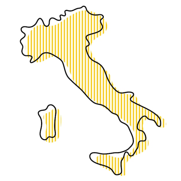 Stylized simple outline map of Italy icon