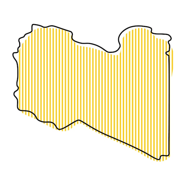 Stylized simple outline map of Libya icon