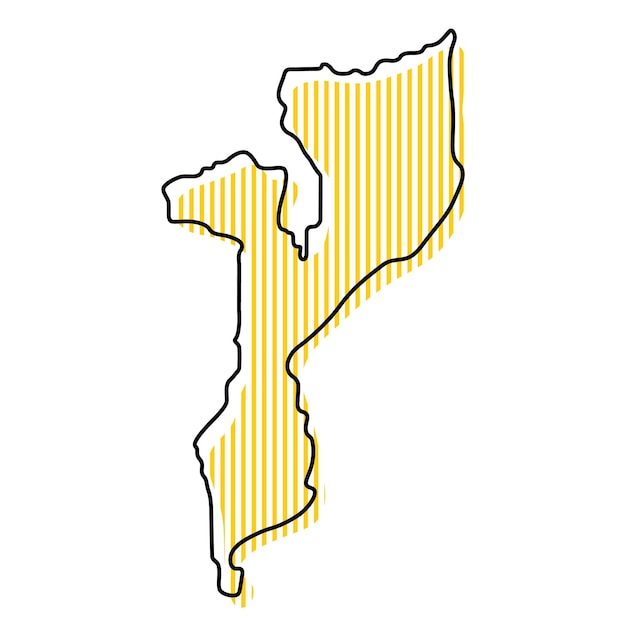 Stylized simple outline map of Mozambique icon