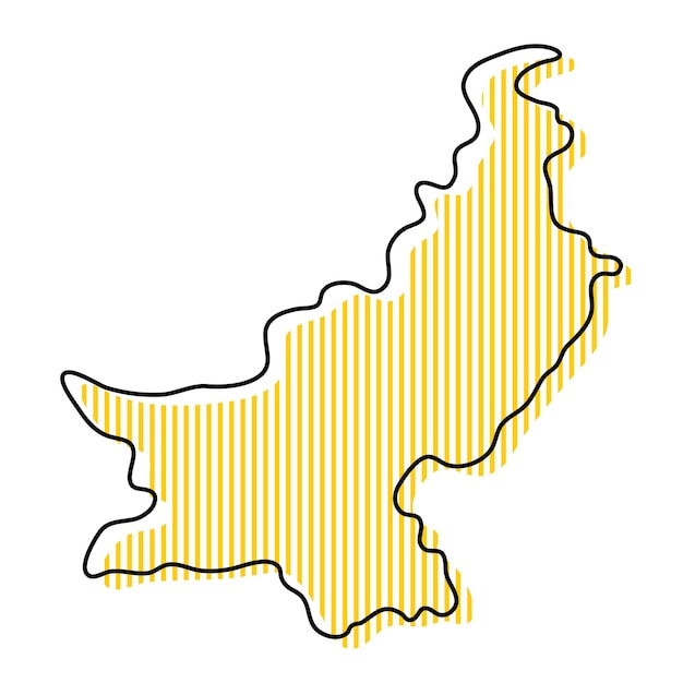 Stylized simple outline map of Pakistan icon