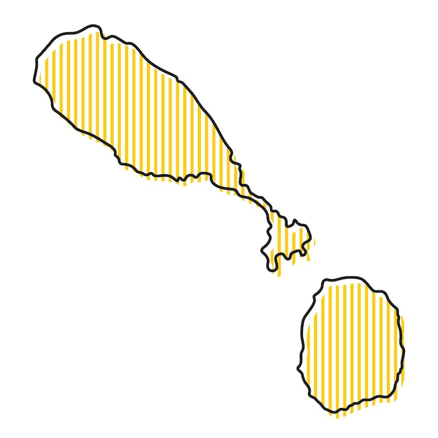 Stylized simple outline map of Saint Kitts and Nevis icon