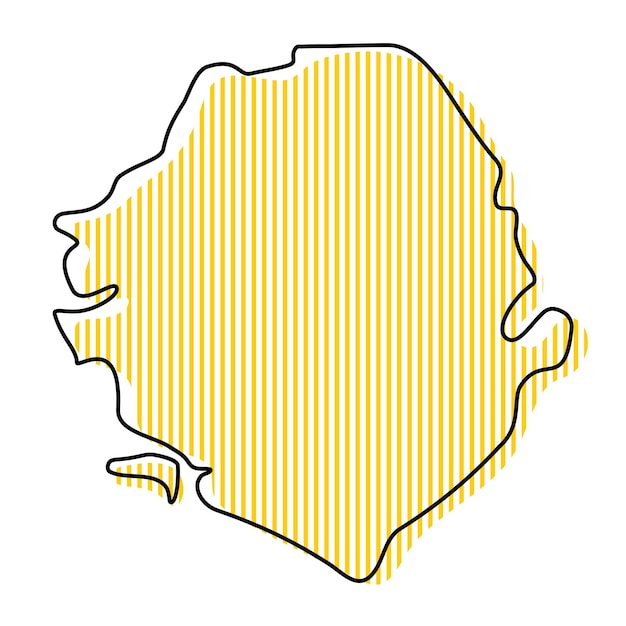 Stylized simple outline map of Sierra leone icon