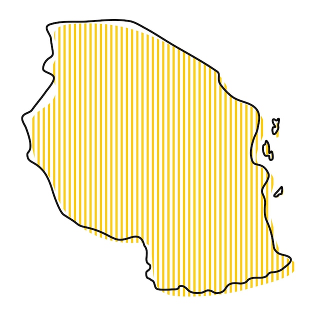 Stylized simple outline map of Tanzania icon