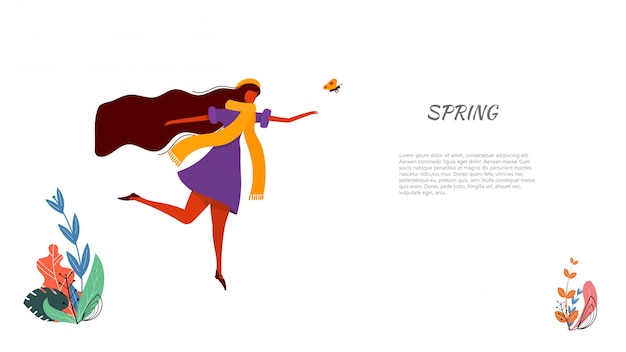 Stylized spring young girl 