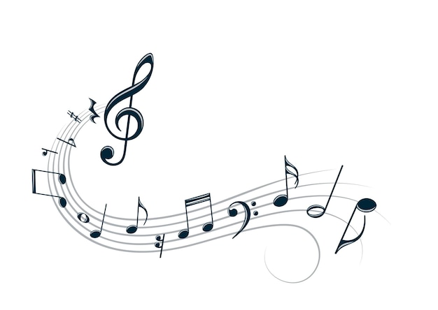 Vector the stylized symbol with music notes