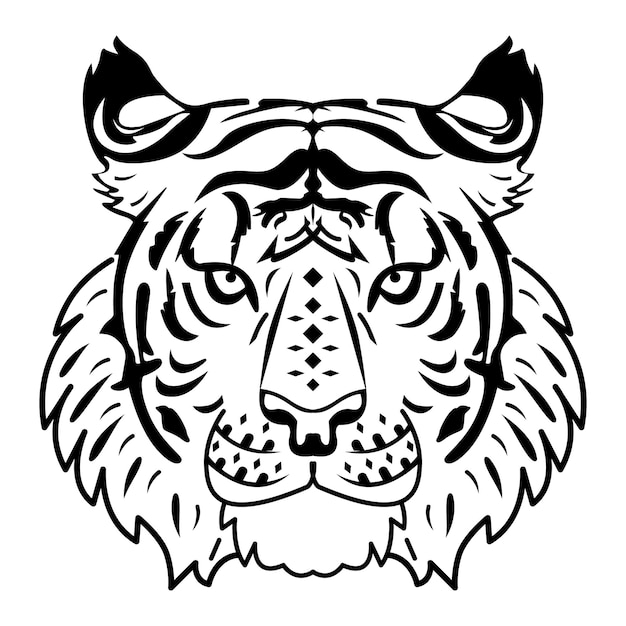 Stylized tiger head chinese zodiac sign