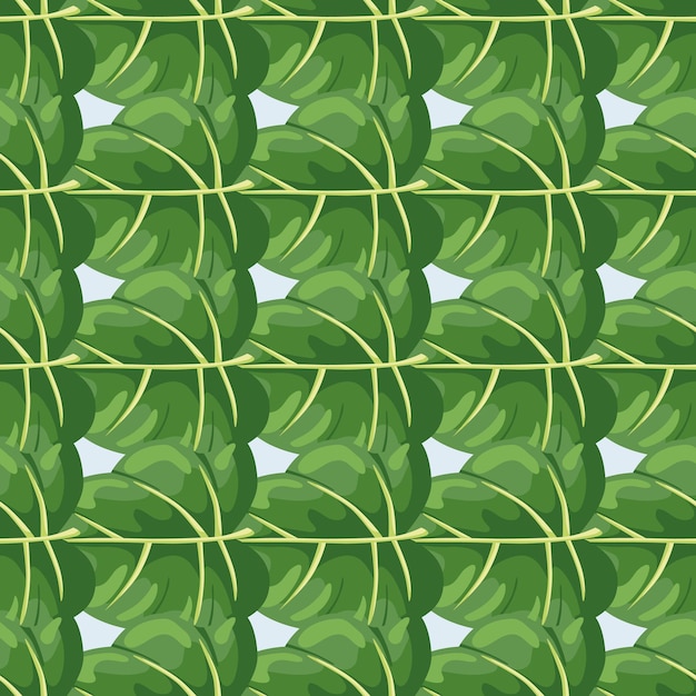 Stylized tropical leaves seamless pattern Decorative leaf background