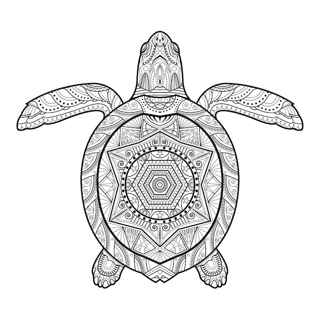 Stylized underwater turtle