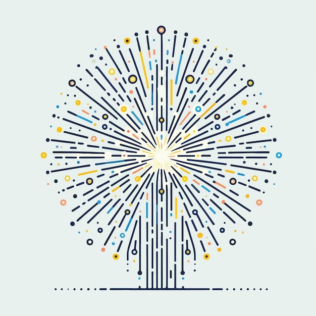 a stylized vector firework display