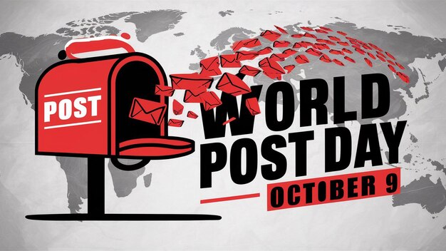 Vector stylized vector graphic image promoting world post day observed on october 9