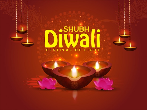 Subh diwali festival card design