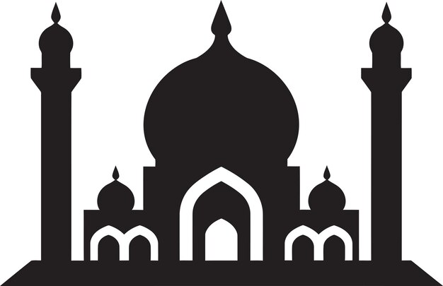 Sublime Sanctum Mosque Icon Design Celestial Columns Emblematic Mosque Vector