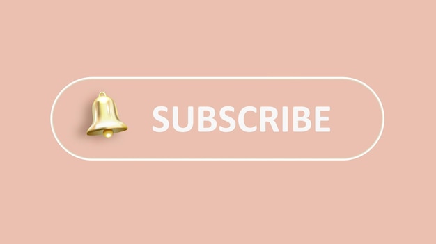 Subscribe, bell button. Button subscribe to channel, blog. Social media background. Marketing. 3D Web Vector Illustrations.