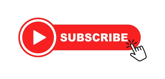 Subscribe button with hand cursor Subscribe to video channel