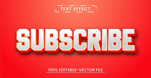 Subscribe editable 3d text effect with smart object premium psd