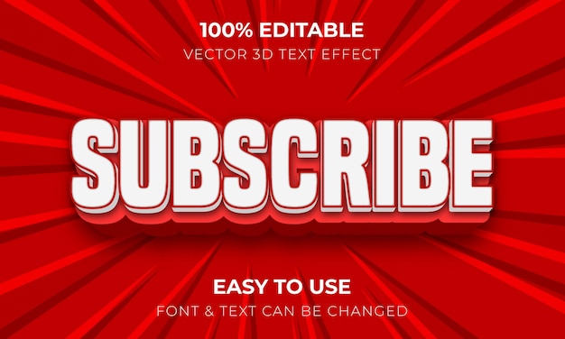 Subscribe editable 3d text effect