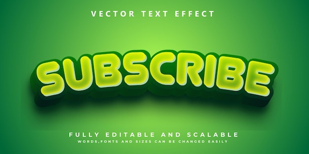 subscribe green text effect