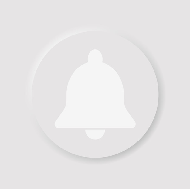 Subscribe icon.Bell icon in neumorphism style.Vector Illustrsation