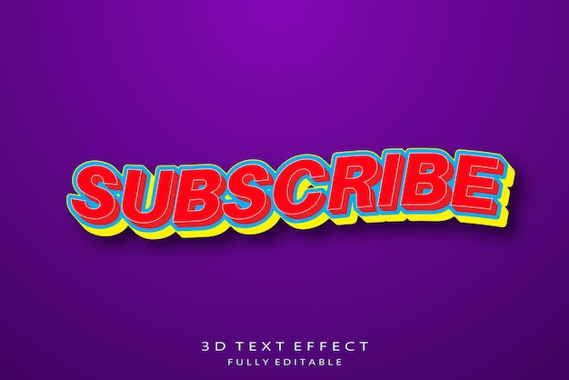 Subscribe luxury editable 3D vector text effect