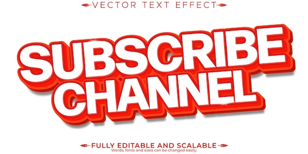 Subscribe text effect editable subscription and channel customizable font style