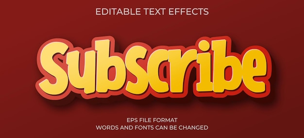 Subscribe text effect