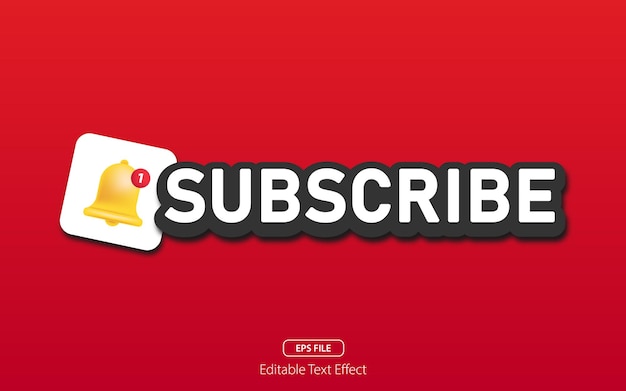 Vector subscribe text on red background