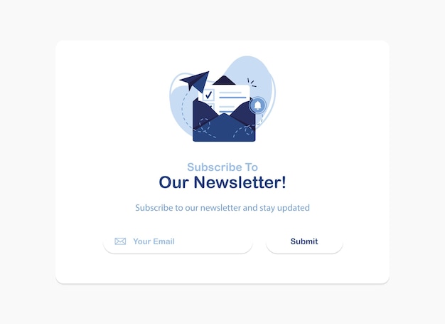 Subscription to newsletter pop up banner template