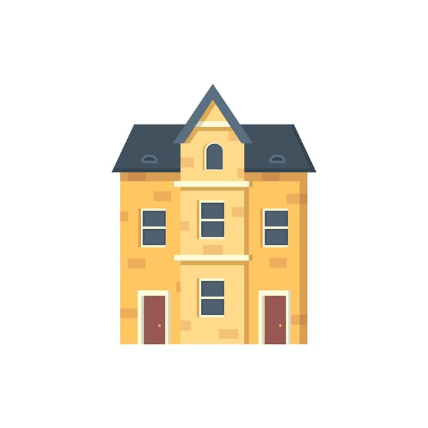 Suburban private house Houses exterior Vector urban building icon